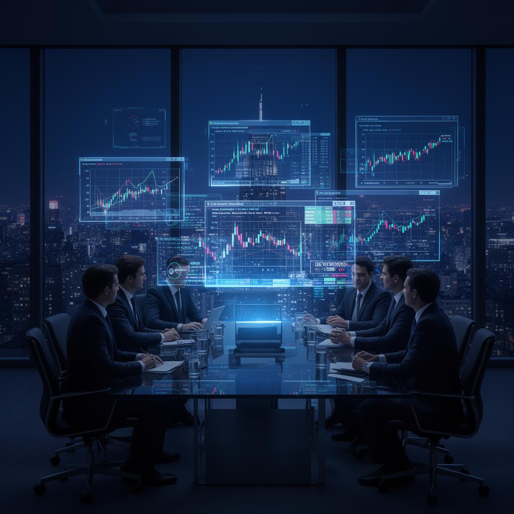 Finance professionals reviewing financial models